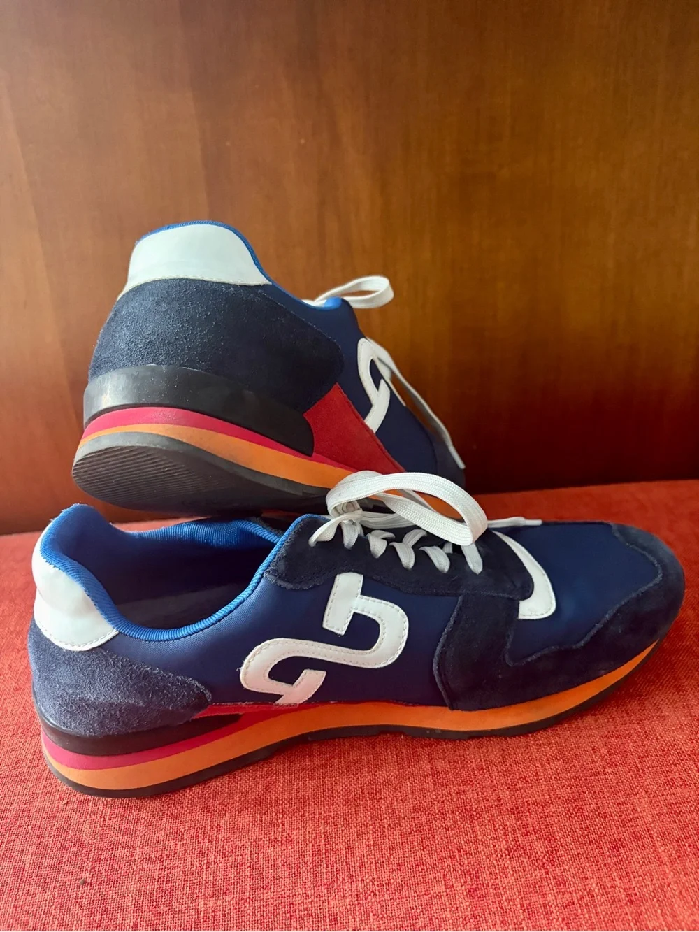 OPP Men's Navy Blue Casual Runner with Orange Accents